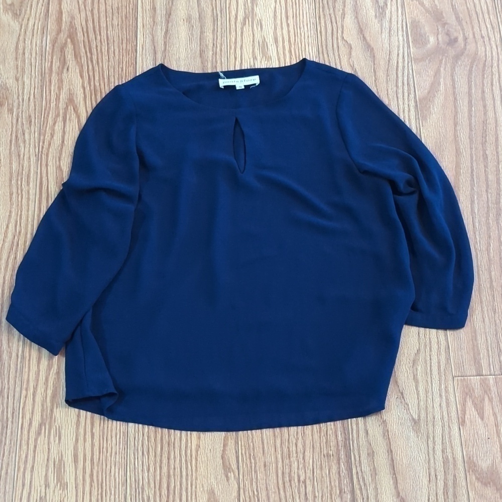 3 for $20 Bundle Sale! Pants Store blue sheer blouse with 3/4 sleeves size small